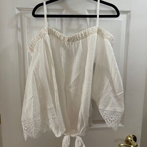 White, off the shoulder cotton summer top